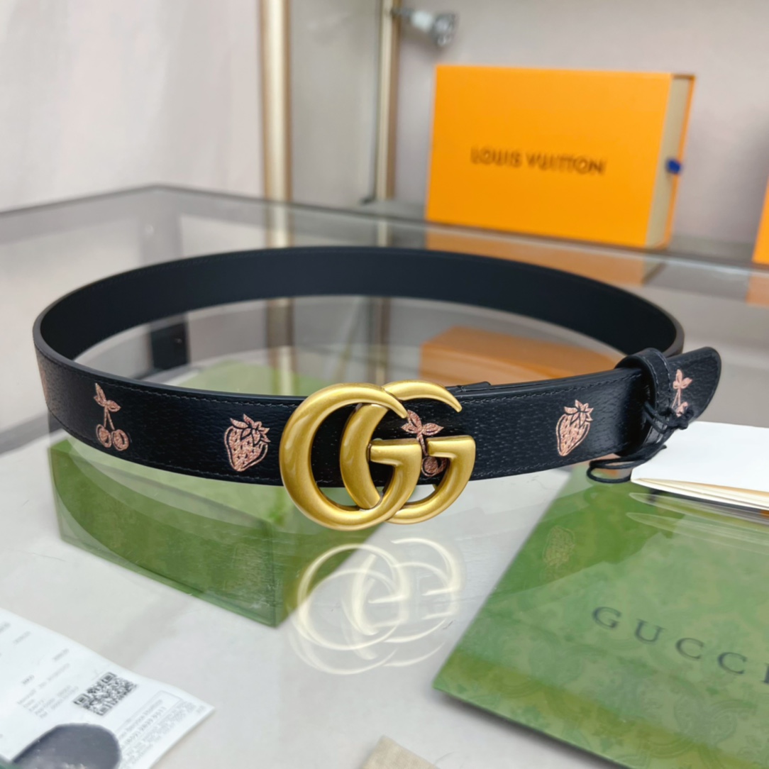 Gucci  GG Marmont Thin Belt - FashionPlug