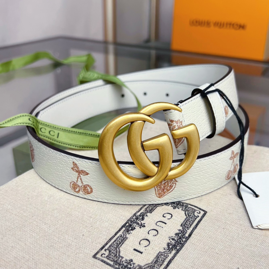 Gucci  GG Marmont Thin Belt - FashionPlug