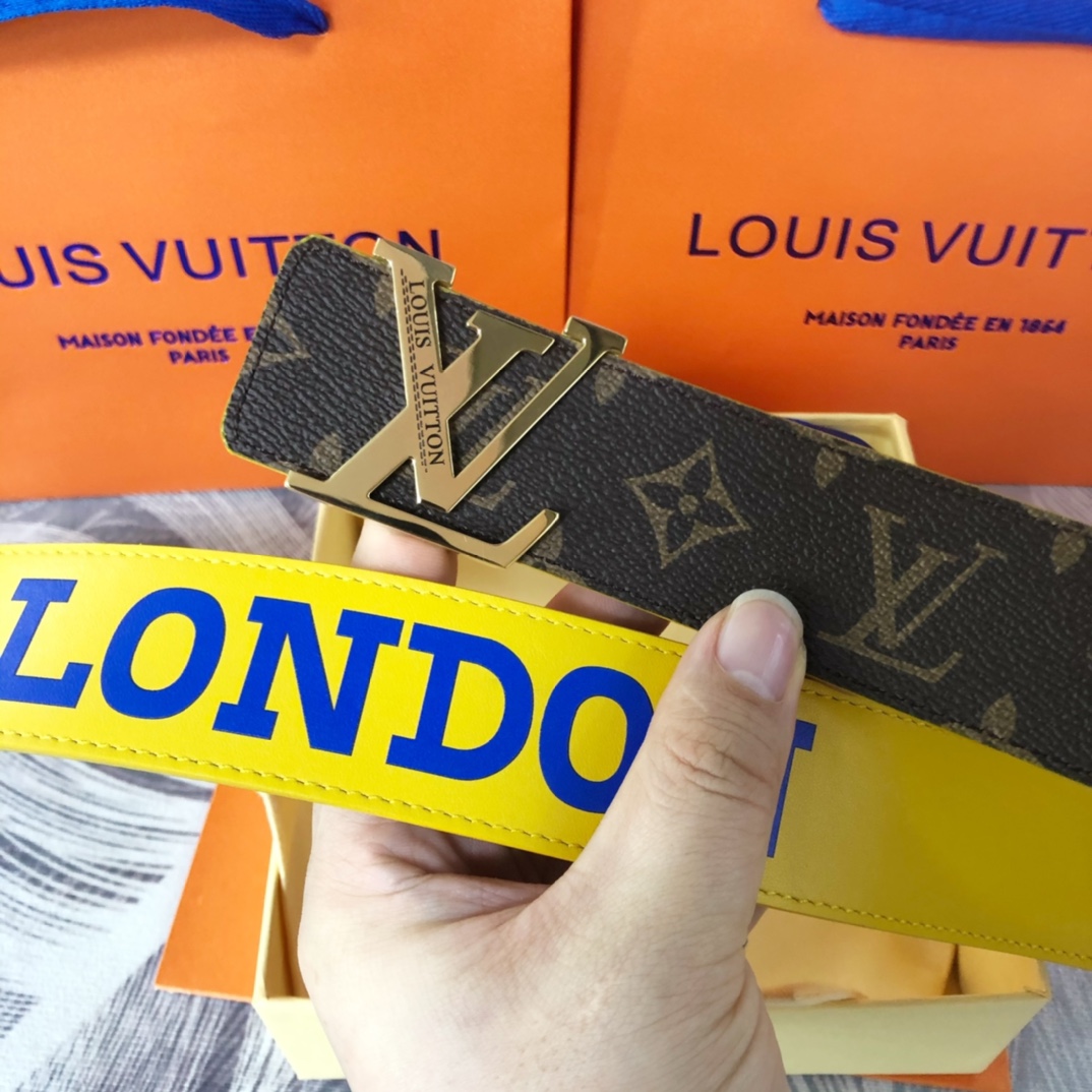 Louis Vuitton LV Pyramide Cities Exclusive 40MM Reversible Belt—London - FashionPlug