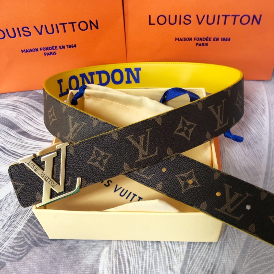 Louis Vuitton LV Pyramide Cities Exclusive 40MM Reversible Belt—London - FashionPlug