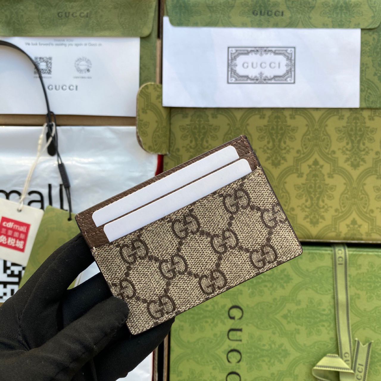 Gucci Ophidia GG Card Case(10-7.5CM) - FashionPlug