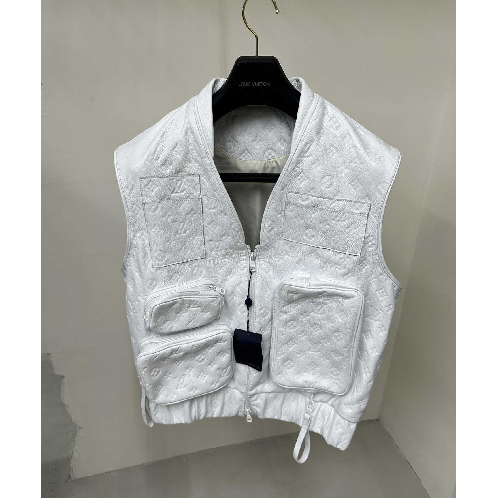 Louis Vuitton Black Monogram Leather Vest - FashionPlug