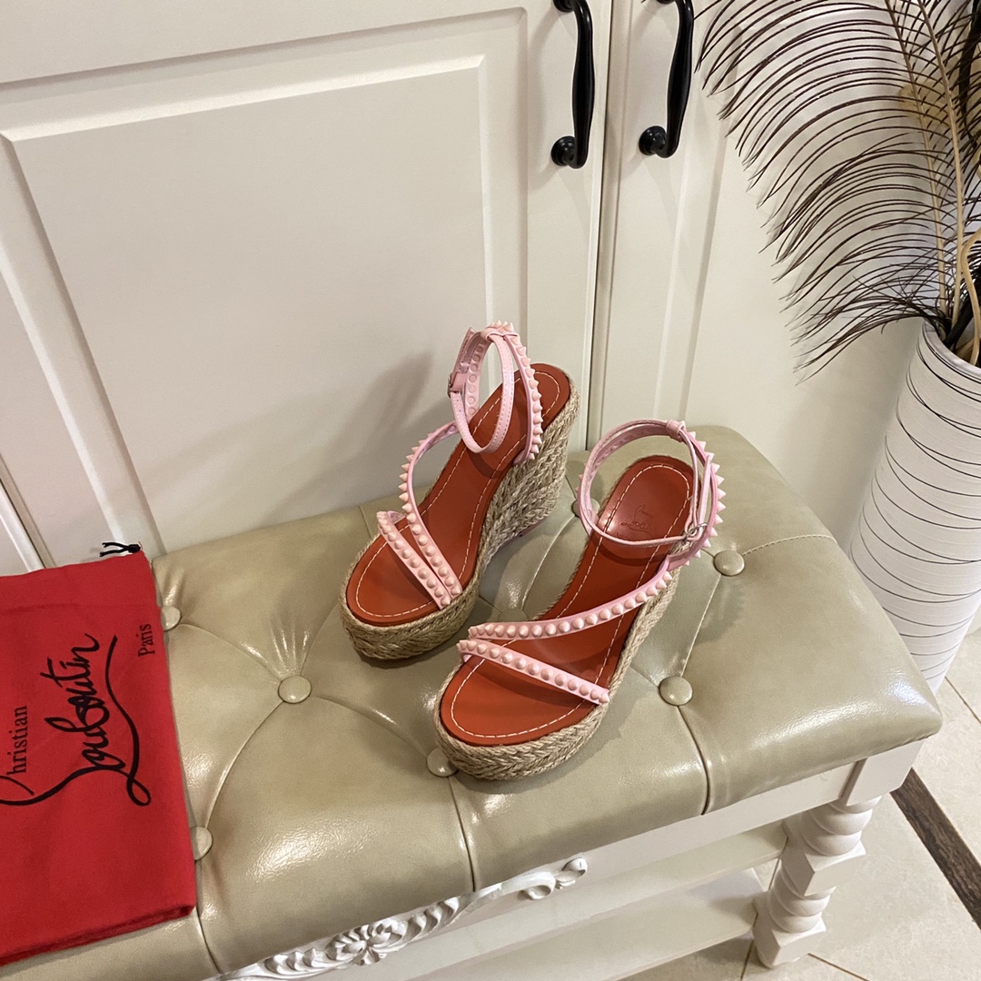 Christian Louboutin Mafaldina Zeppa Sandal   120mm - FashionPlug