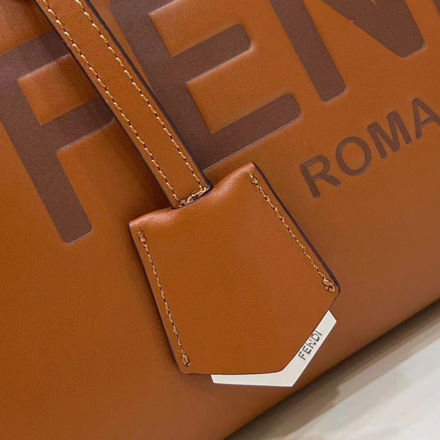 Fendi By The Way Medium Brown Leather Boston Bag(28-20-11CM) - FashionPlug