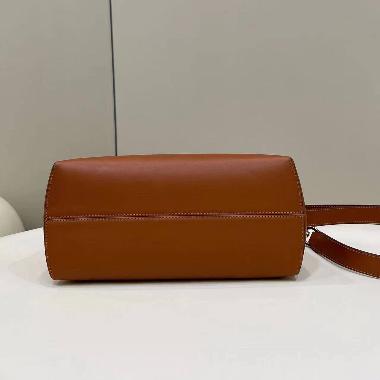Fendi By The Way Medium Brown Leather Boston Bag(28-20-11CM) - FashionPlug