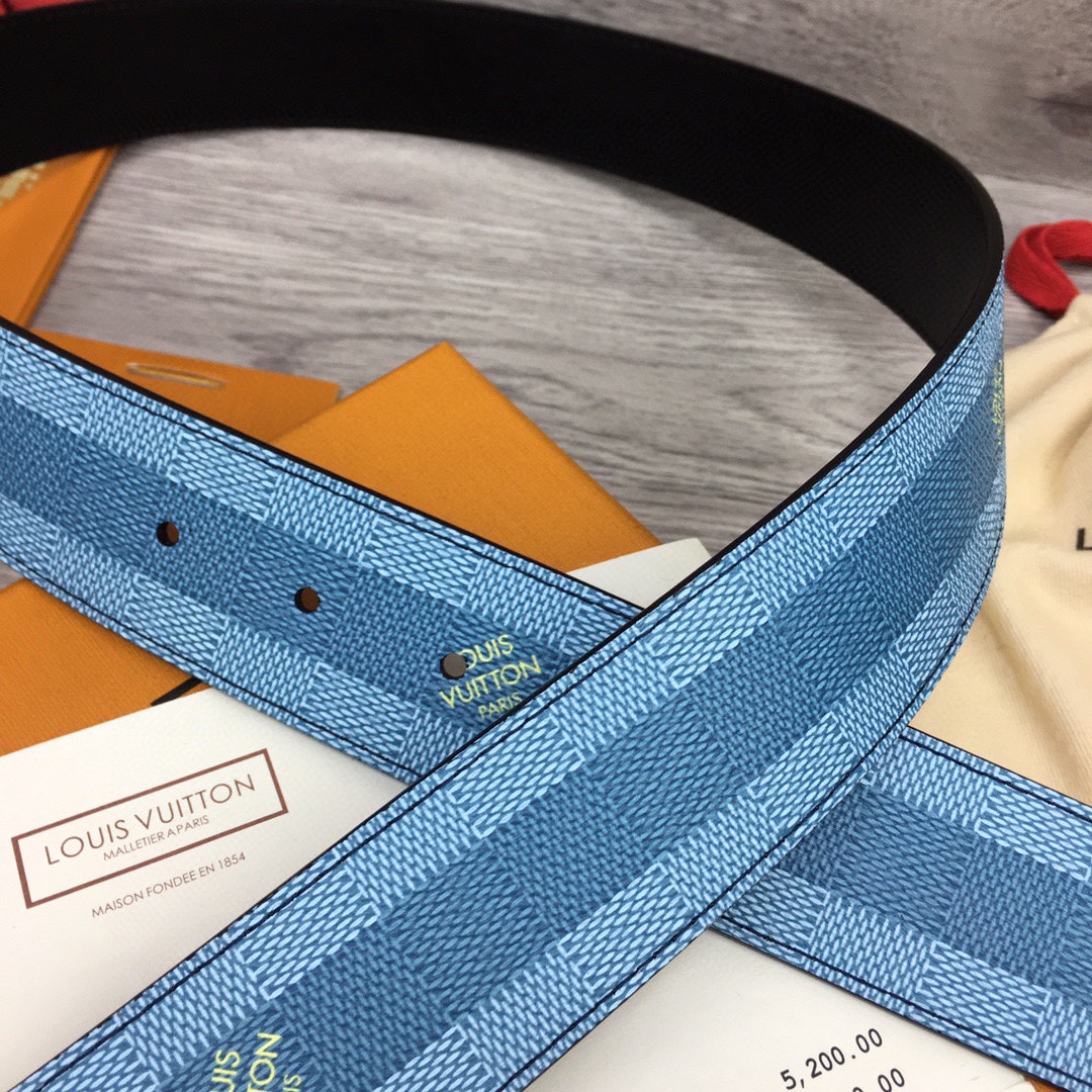 Louis Vuitton LV Initiales Damier Stripes 40mm Reversible Belt  - FashionPlug