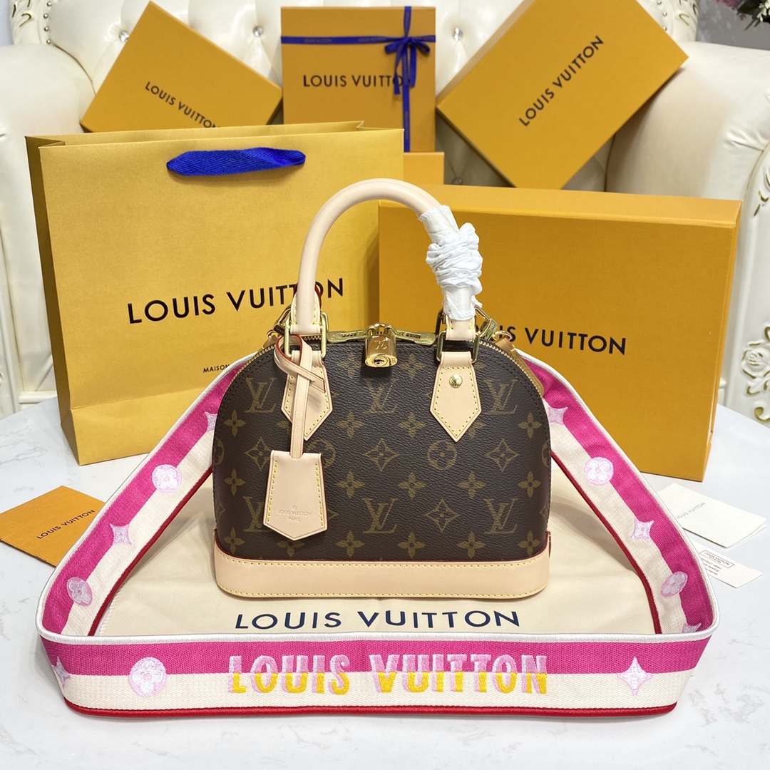 Louis Vuitton Alma BB Monogram Canvas Handbag (23.5-17.5-11.5cm)     M53152 - FashionPlug