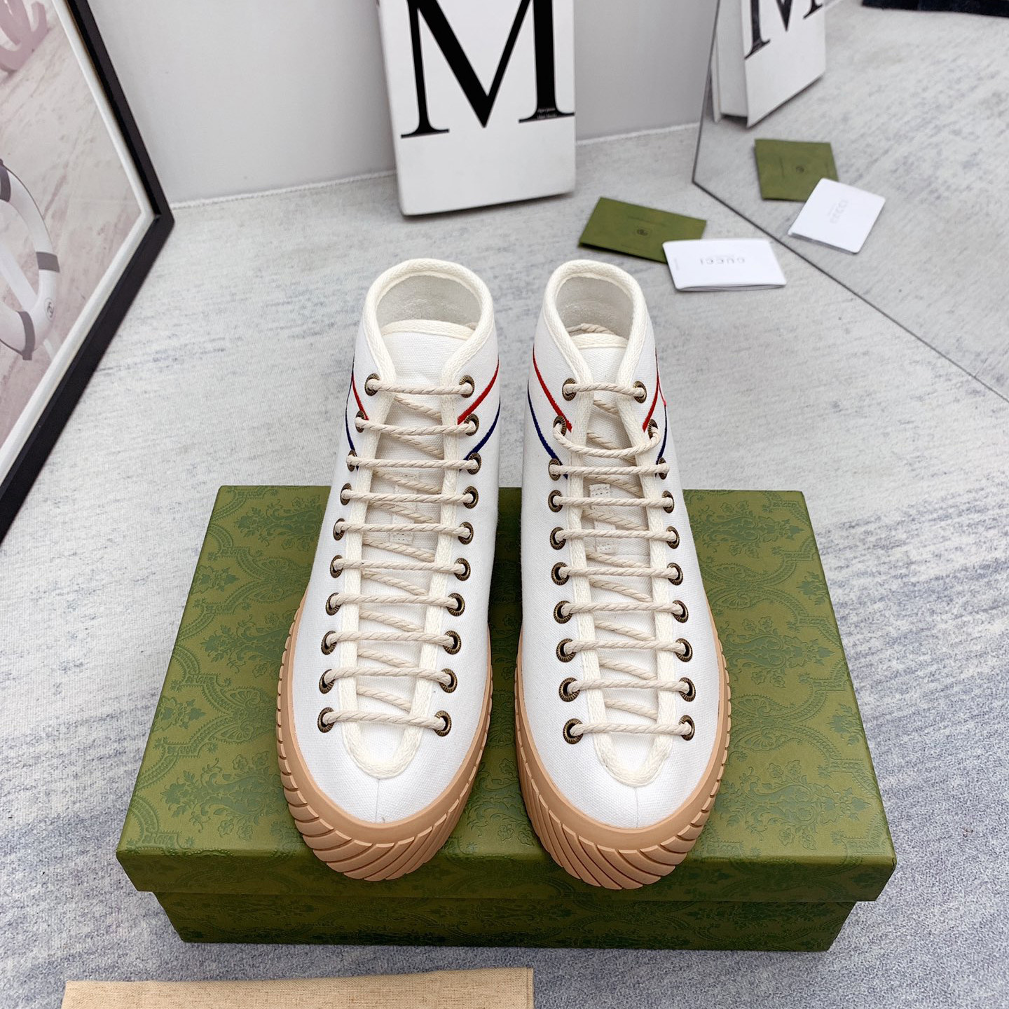 Gucci Interlocking G High-Top Sneaker - FashionPlug