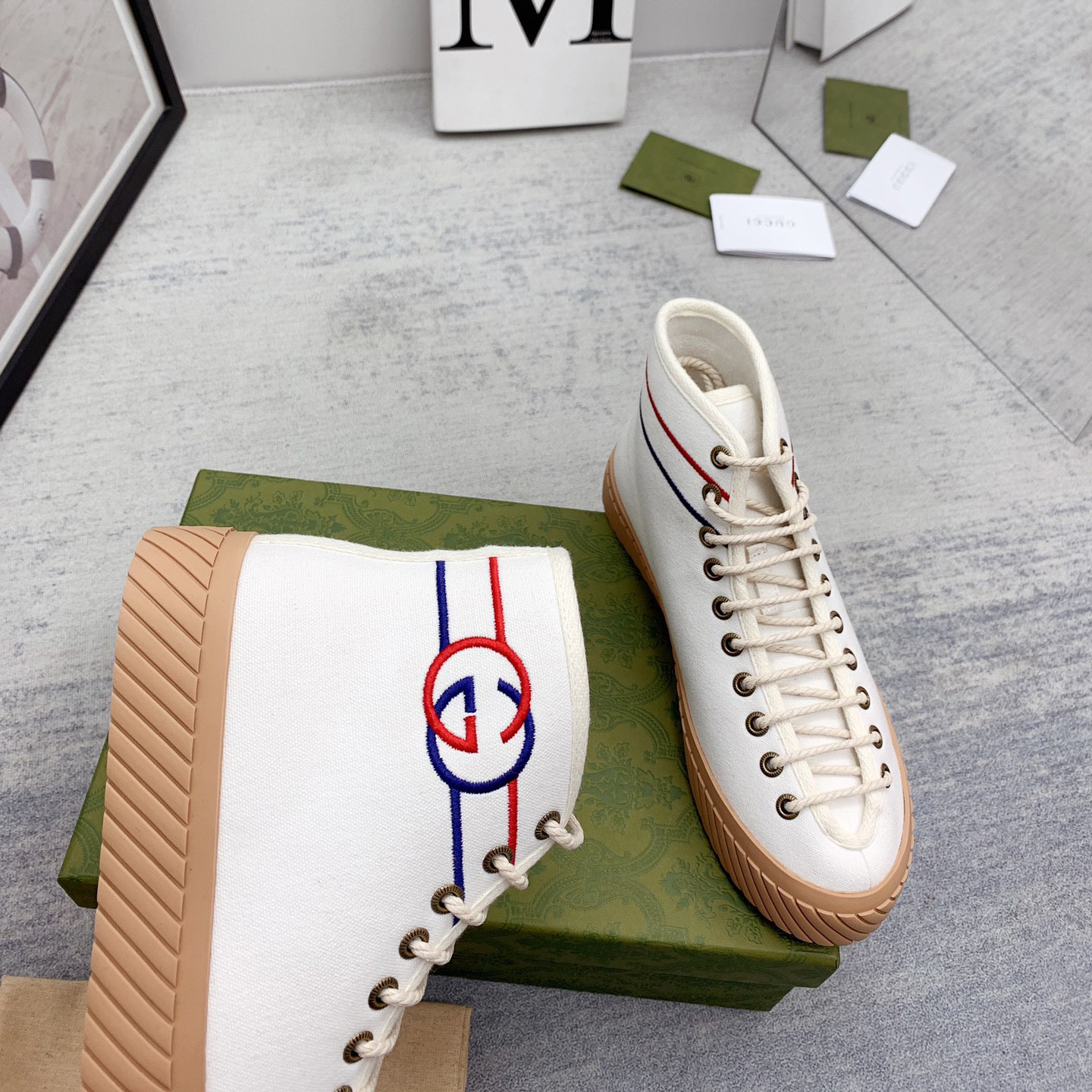 Gucci Interlocking G High-Top Sneaker - FashionPlug