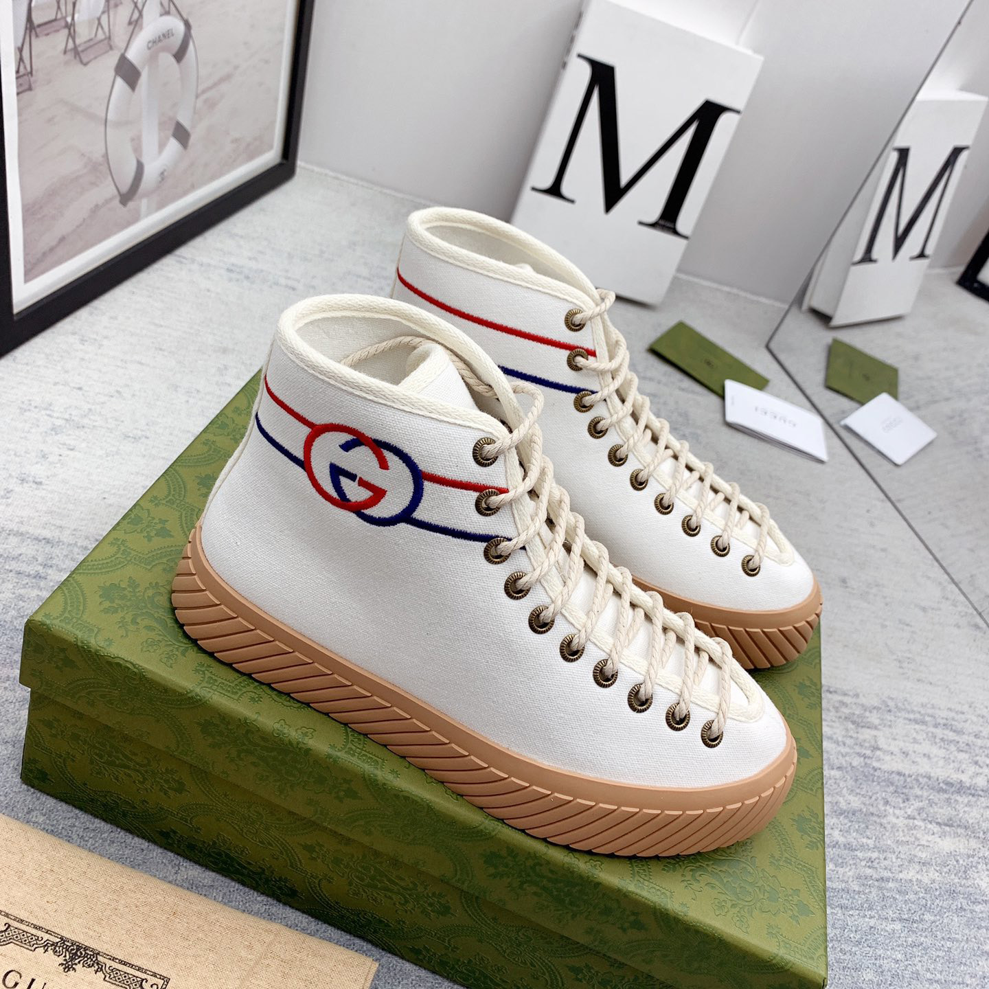 Gucci Interlocking G High-Top Sneaker - FashionPlug