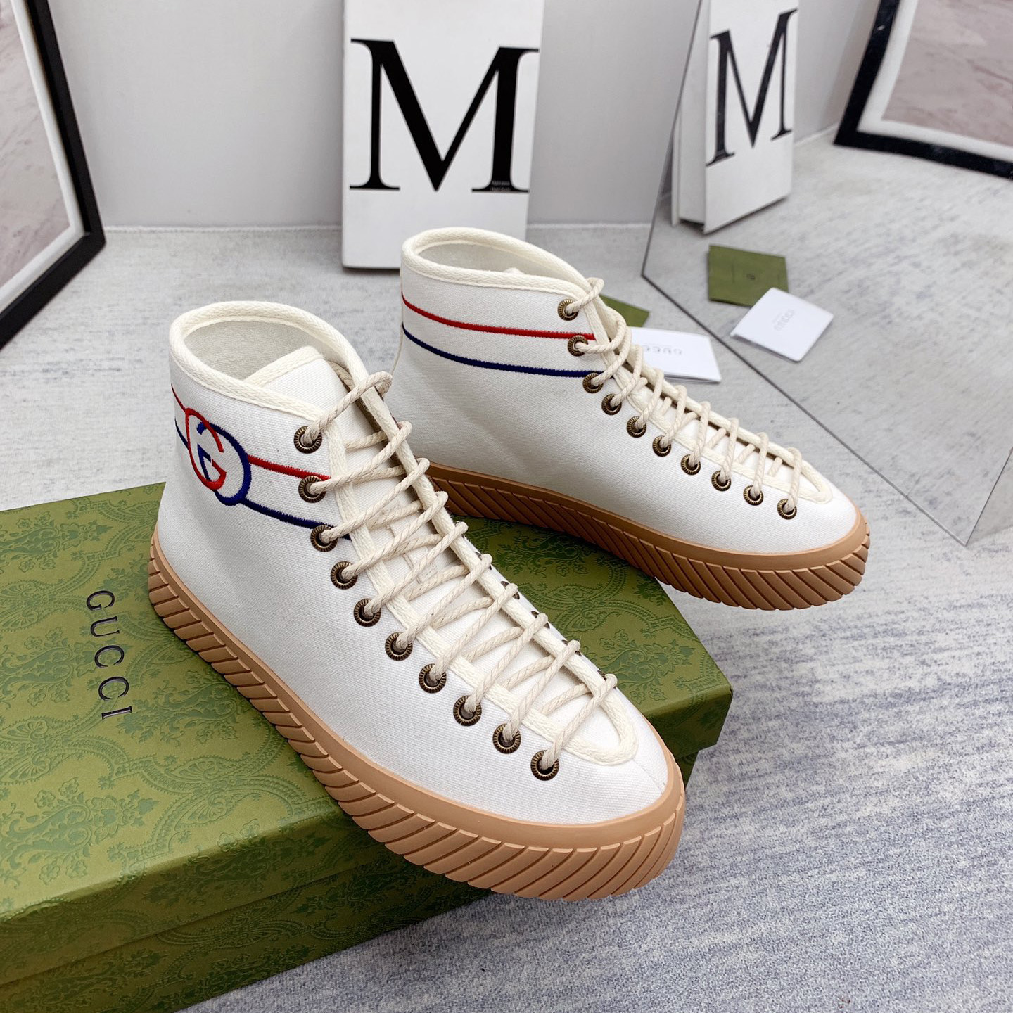 Gucci Interlocking G High-Top Sneaker - FashionPlug