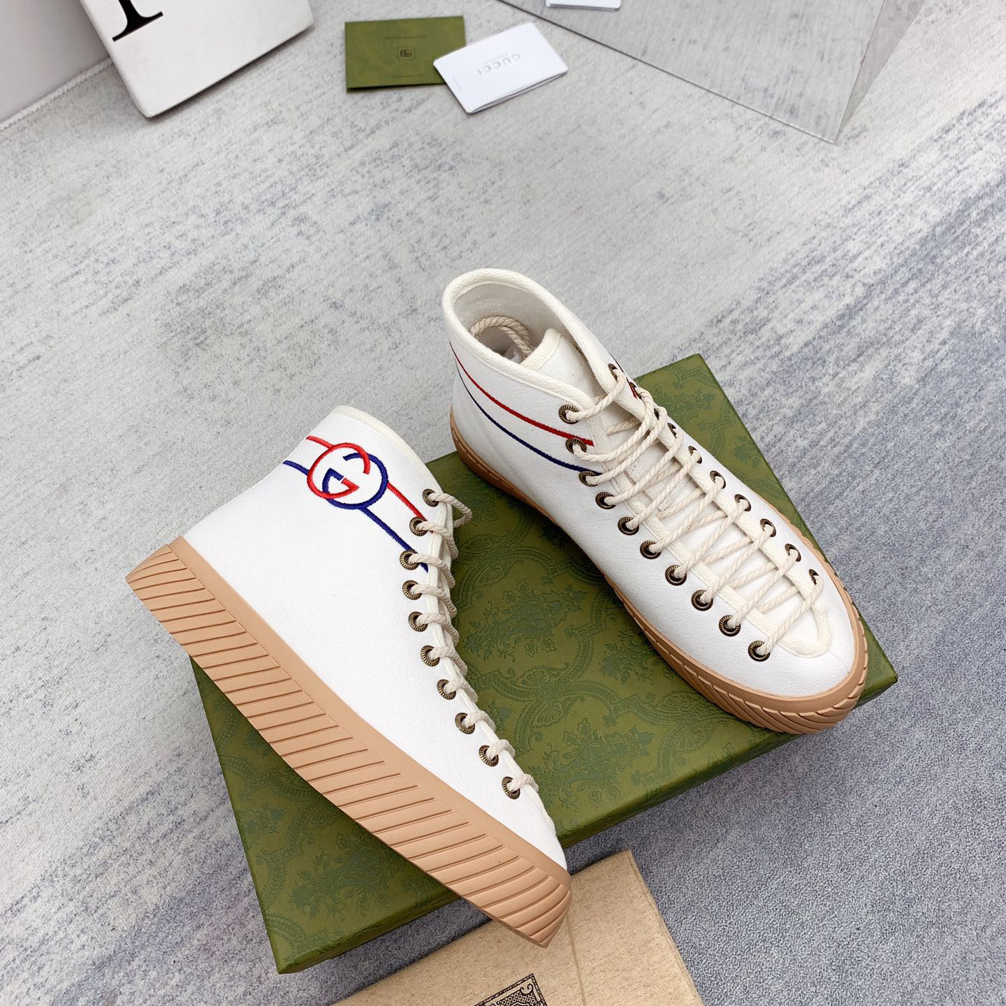 Gucci Interlocking G High-Top Sneaker - FashionPlug