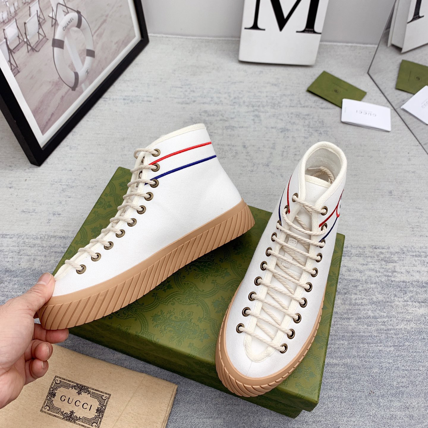 Gucci Interlocking G High-Top Sneaker - FashionPlug
