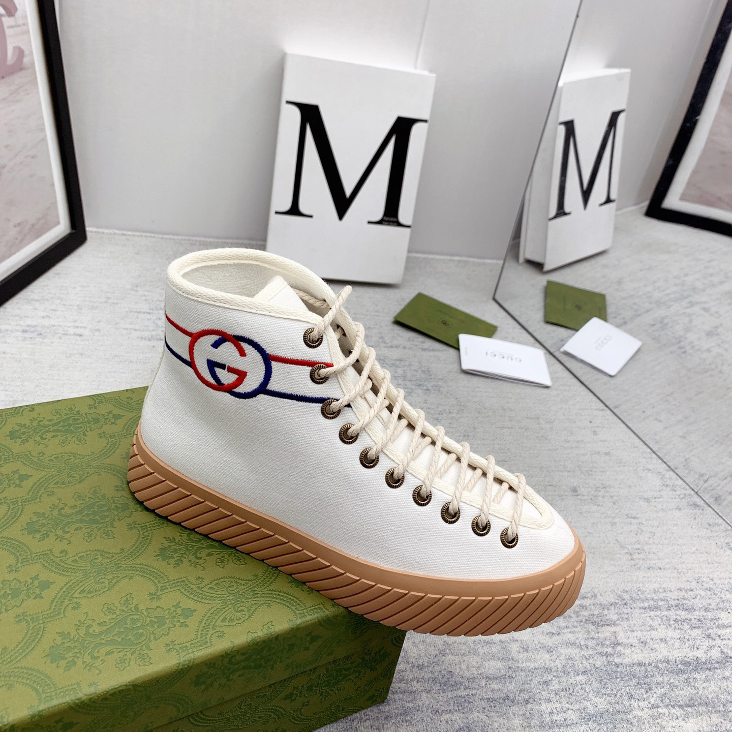 Gucci Interlocking G High-Top Sneaker - FashionPlug