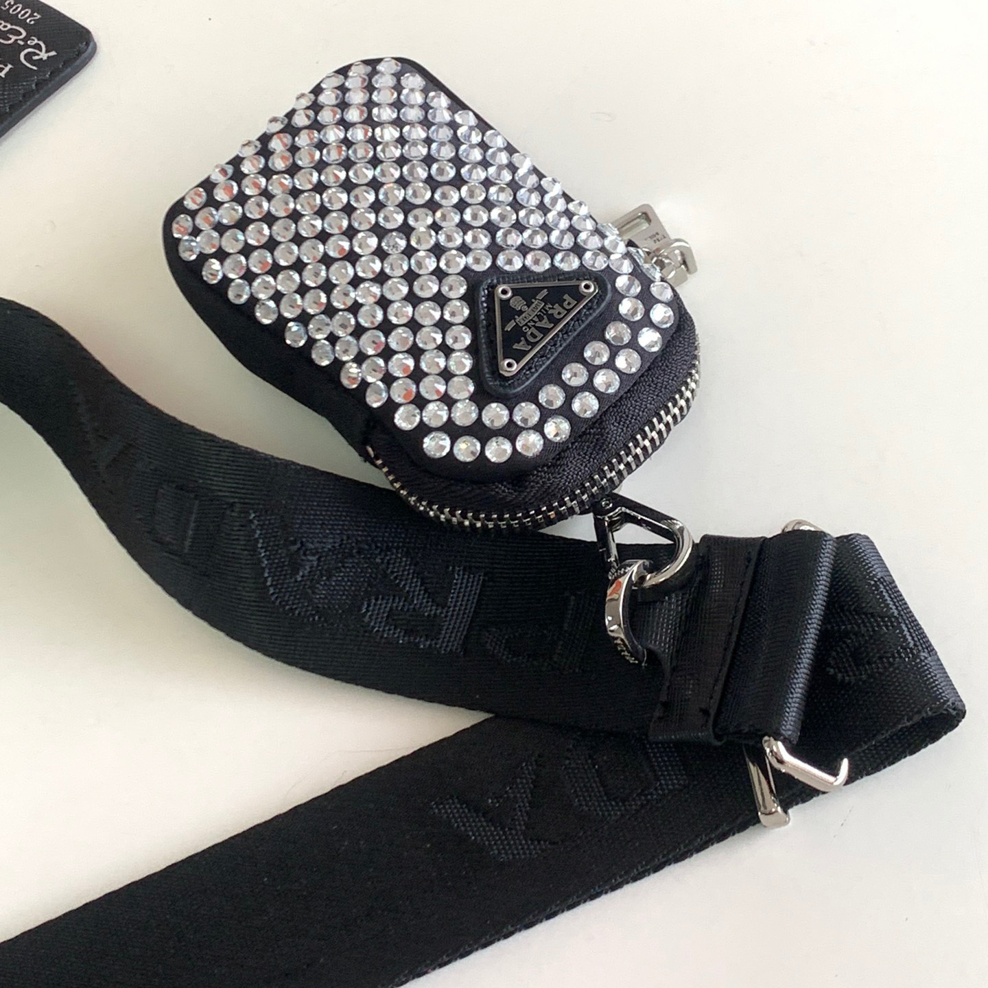 Prada Re-Edition 2005 Satin Bag With Crystals(22-16-6CM) - FashionPlug