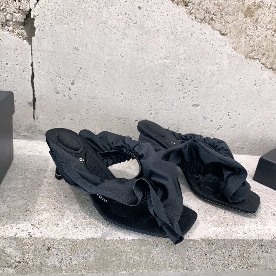 Alexander Wang Celeste 65 Ruffle Sandal In Lycra - FashionPlug