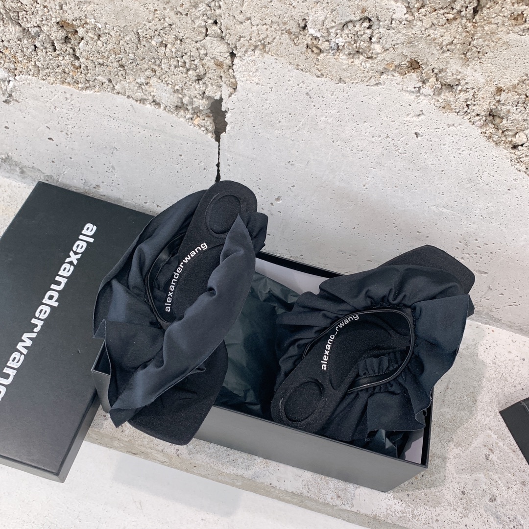 Alexander Wang Celeste 65 Ruffle Sandal In Lycra - FashionPlug