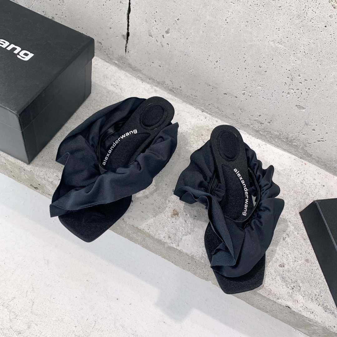 Alexander Wang Celeste 65 Ruffle Sandal In Lycra - FashionPlug