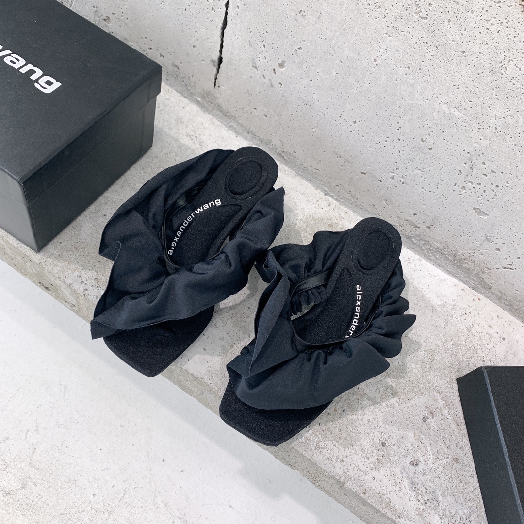 Alexander Wang Celeste 65 Ruffle Sandal In Lycra - FashionPlug