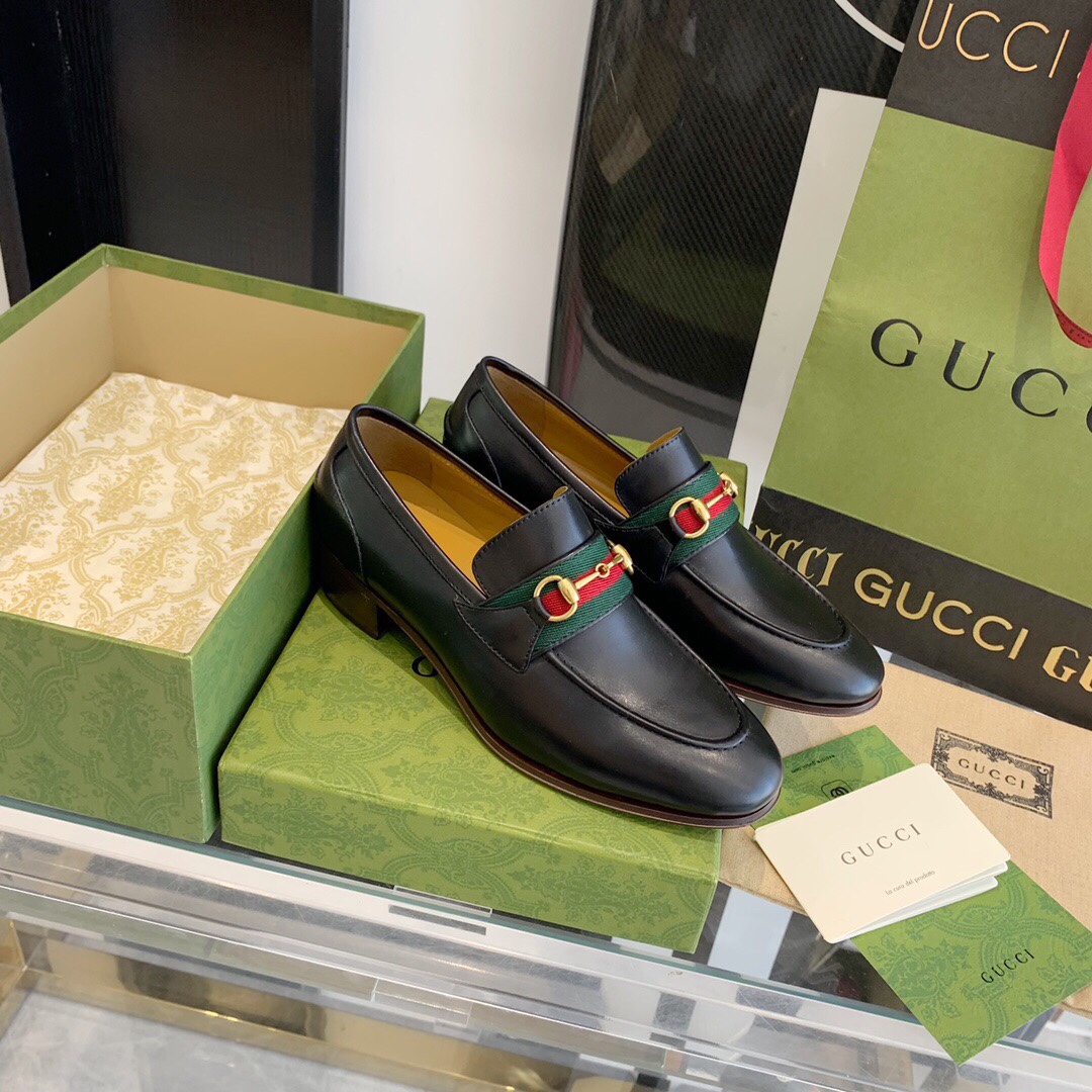 Gucci Loafer With Horsebit And Web - FashionPlug