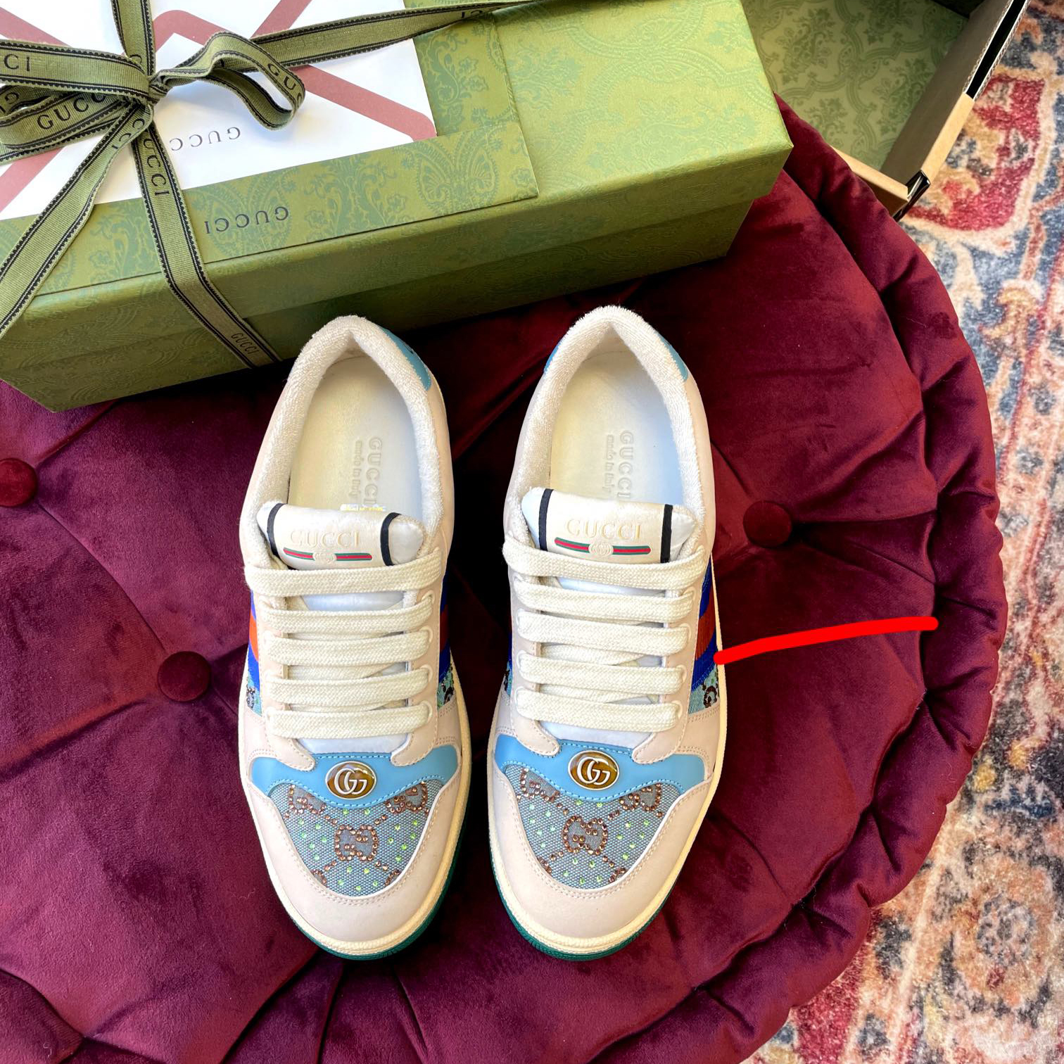 Gucci Women's Screener Sneaker With Crystals - FashionPlug