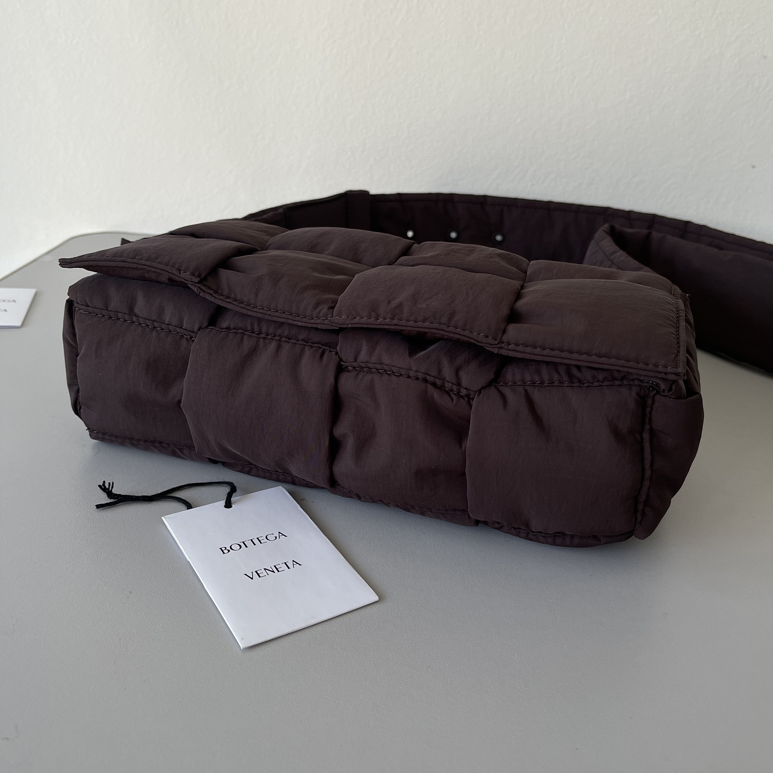 Bottega Veneta Padded Tech Cassette Padded Intreccio Nylon Cross-Body Bag(30-15-7.5cm) - FashionPlug