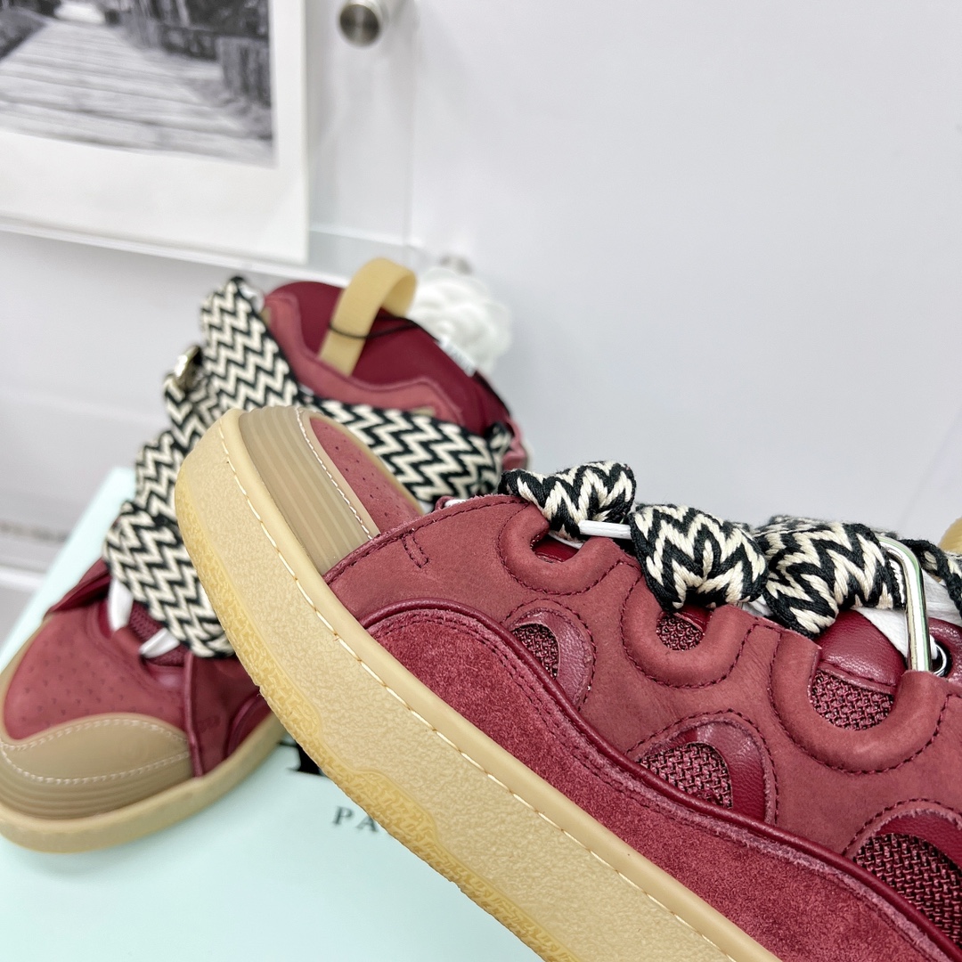 Lanvin Leather Curb Sneaker - FashionPlug
