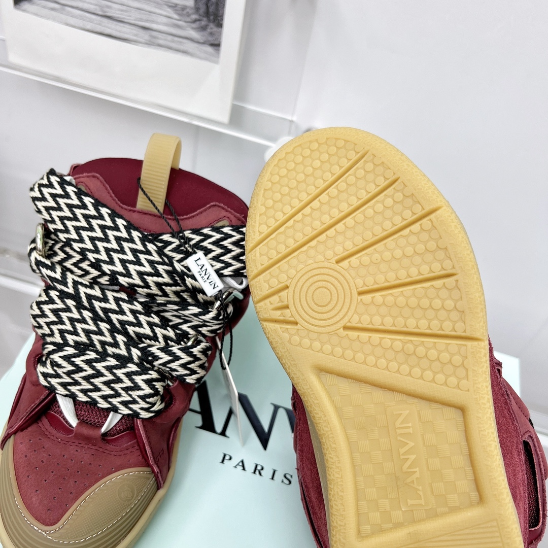 Lanvin Leather Curb Sneaker - FashionPlug