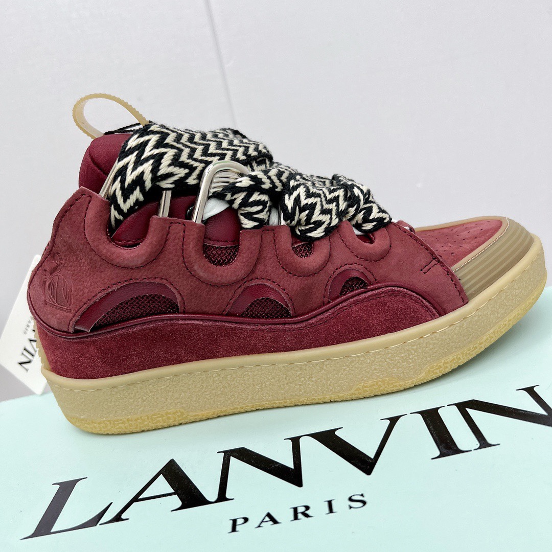 Lanvin Leather Curb Sneaker - FashionPlug