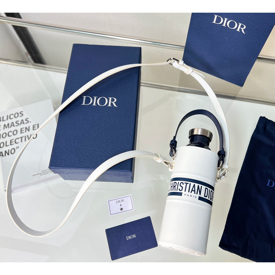 Dior Vibe Bottle Holder White Calfskin - FashionPlug