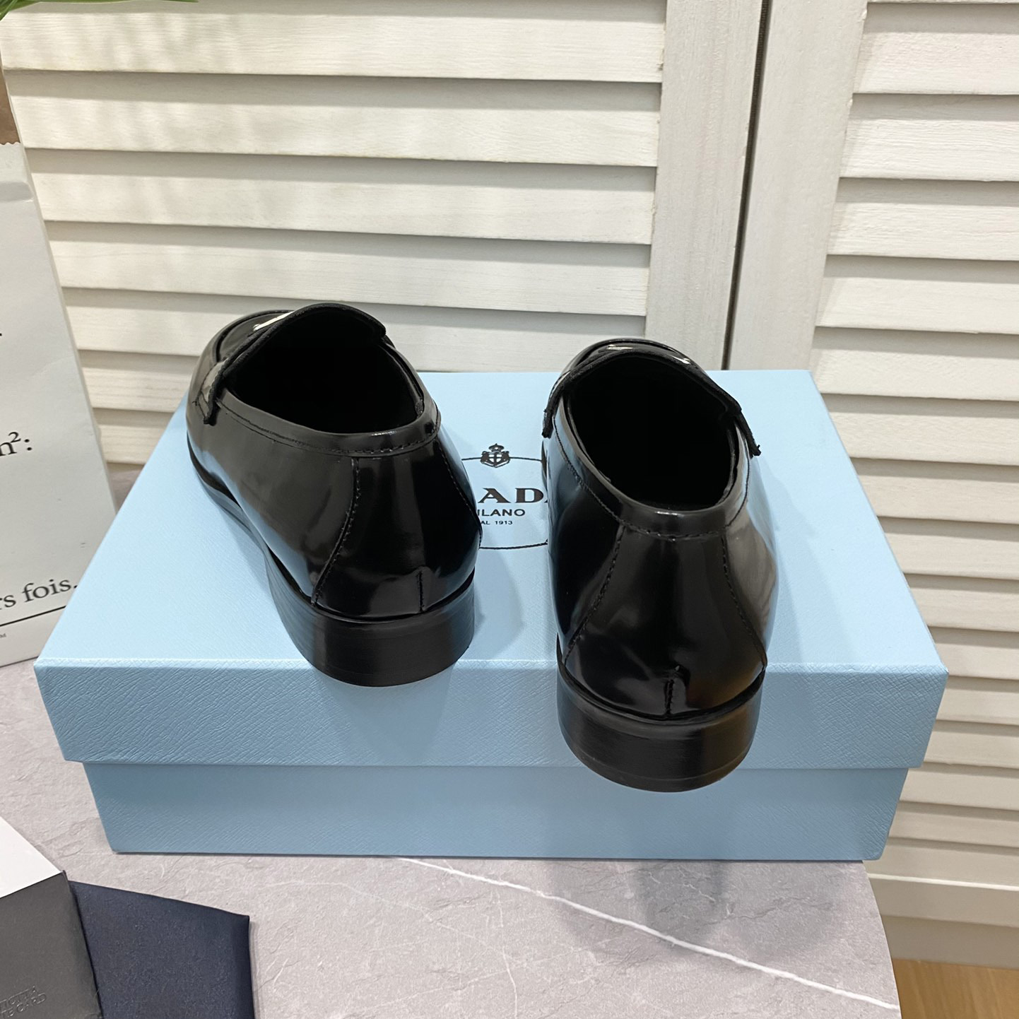 Prada Chocolate Brushed Leather Loafers - FashionPlug