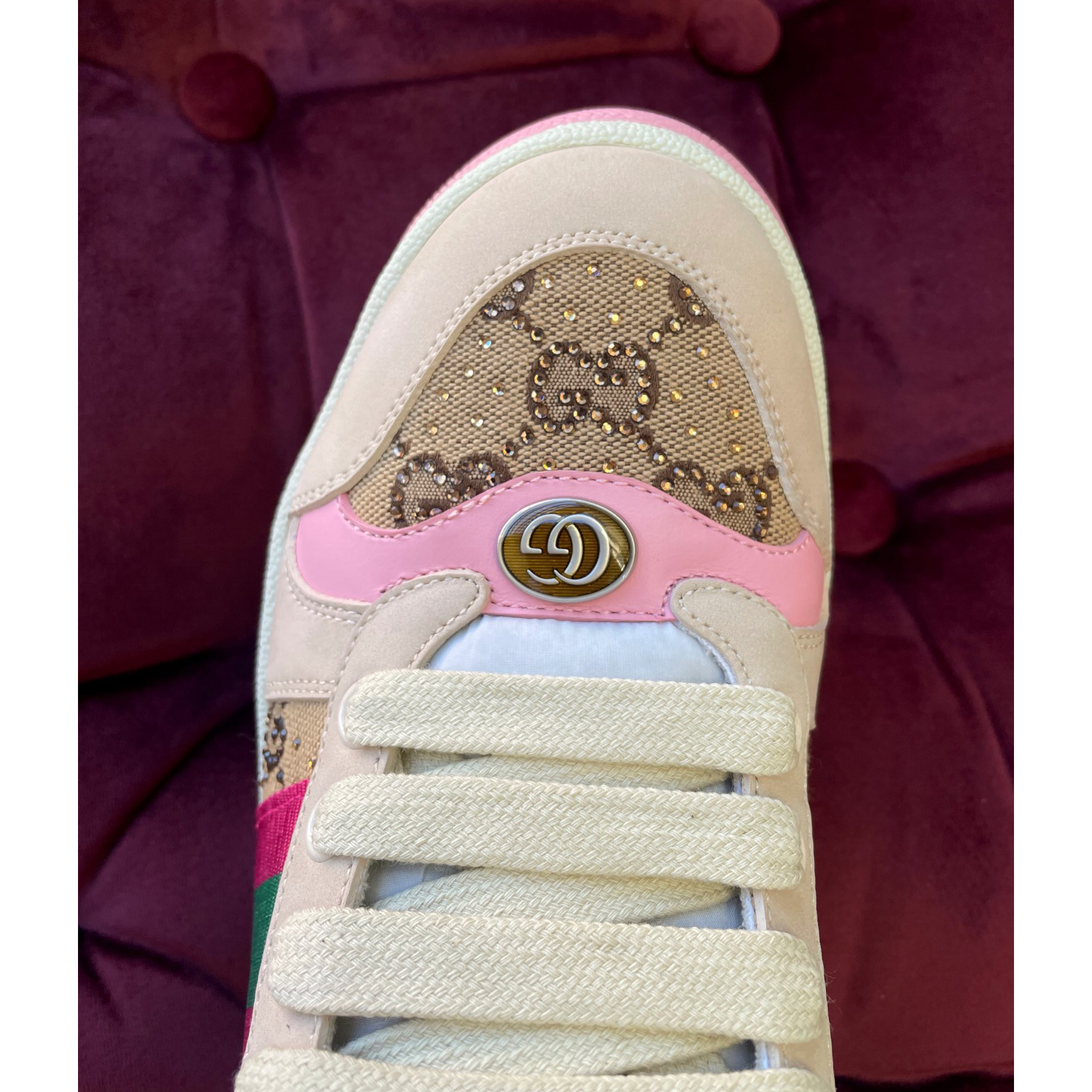 Gucci Women's Screener Sneaker With Crystals - FashionPlug