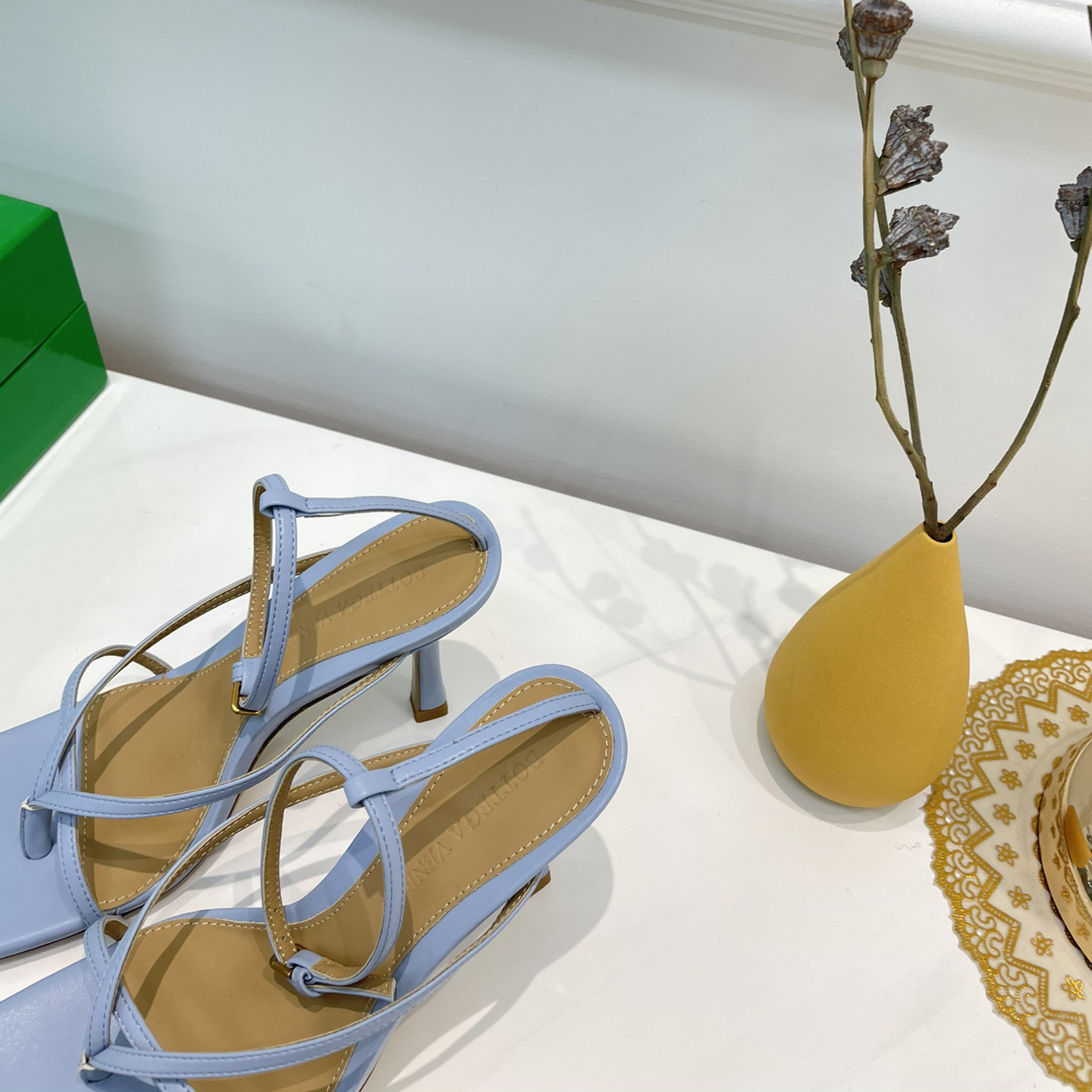 Bottega Veneta Stretch Leather Sandals In Optic White - FashionPlug