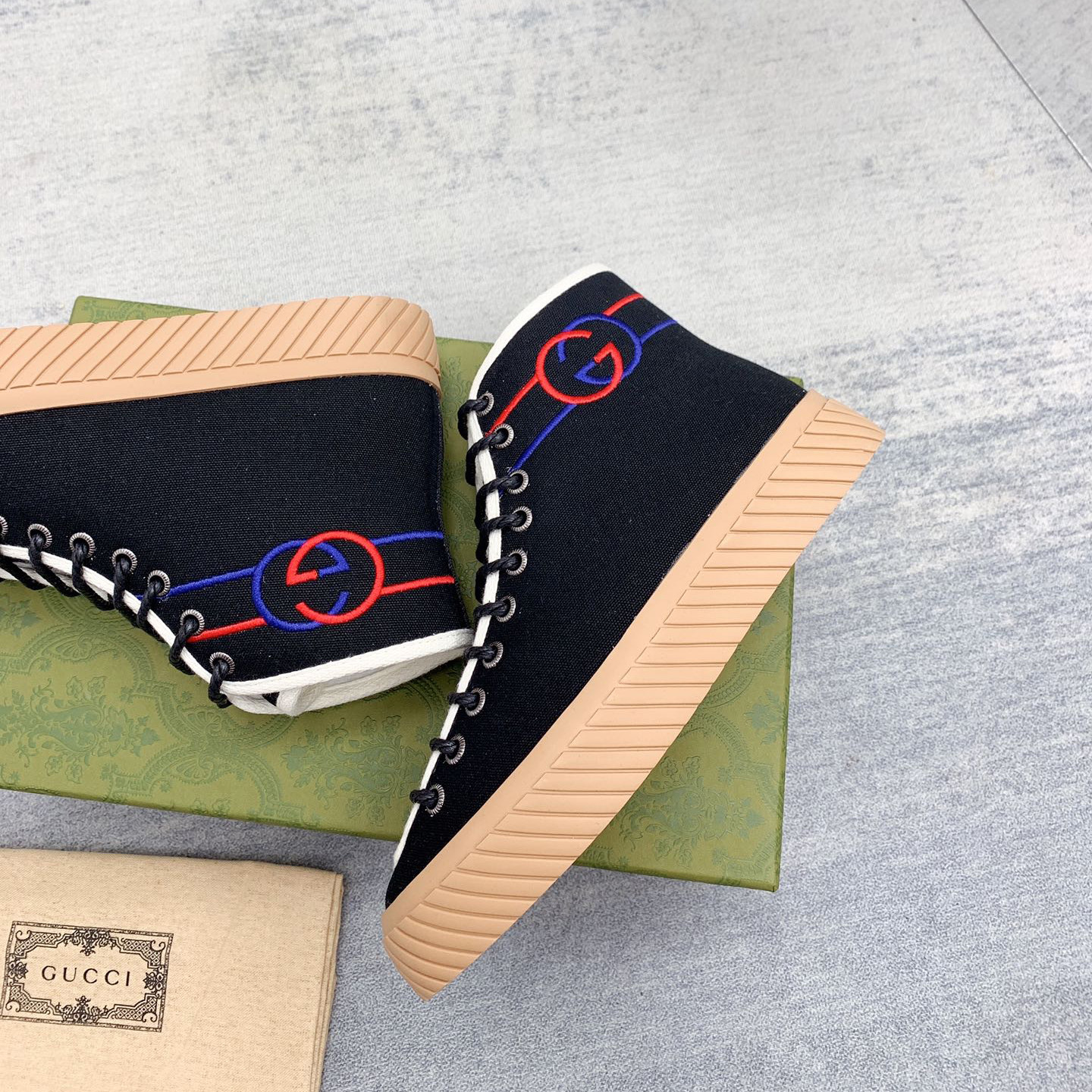 Gucci Interlocking G High-Top Sneaker - FashionPlug