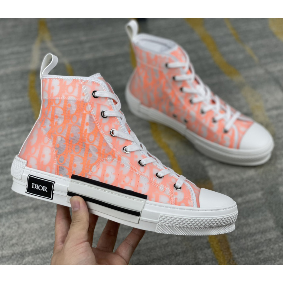 Dior B23 High'Dior Oblique-Orange' Sneakers - FashionPlug
