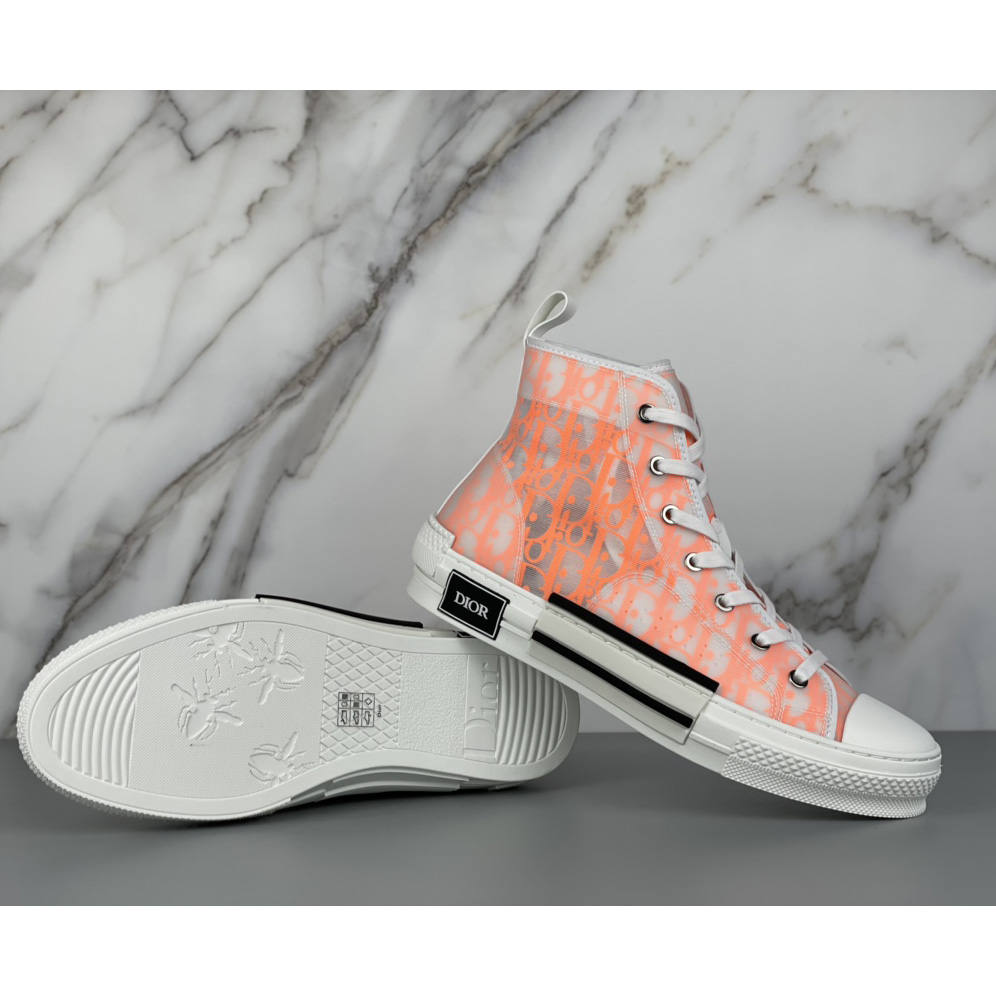 Dior B23 High'Dior Oblique-Orange' Sneakers - FashionPlug
