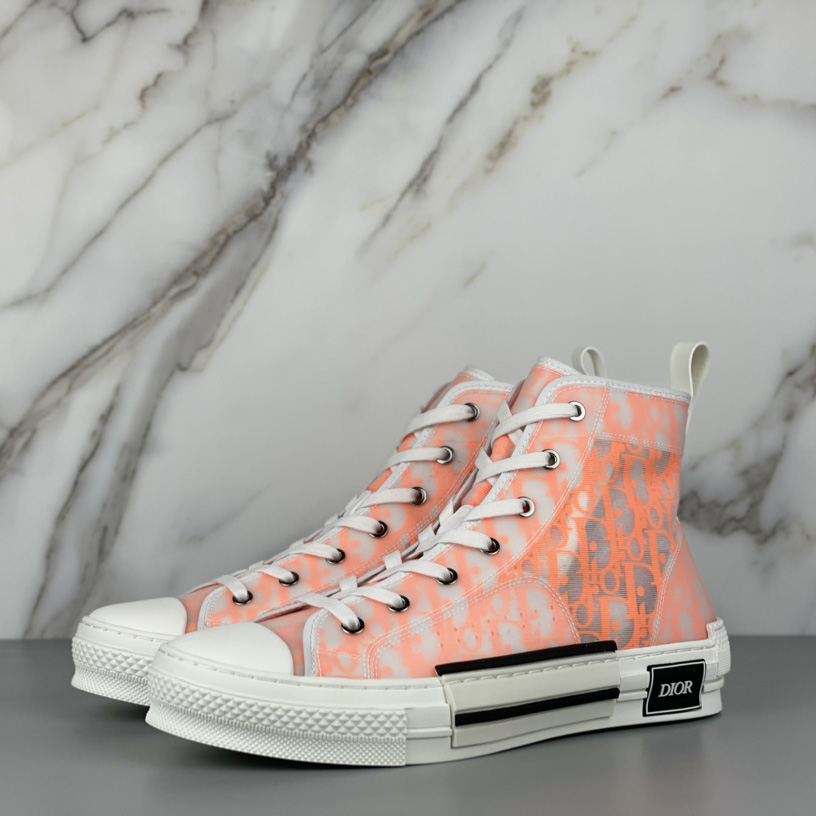 Dior B23 High'Dior Oblique-Orange' Sneakers - FashionPlug