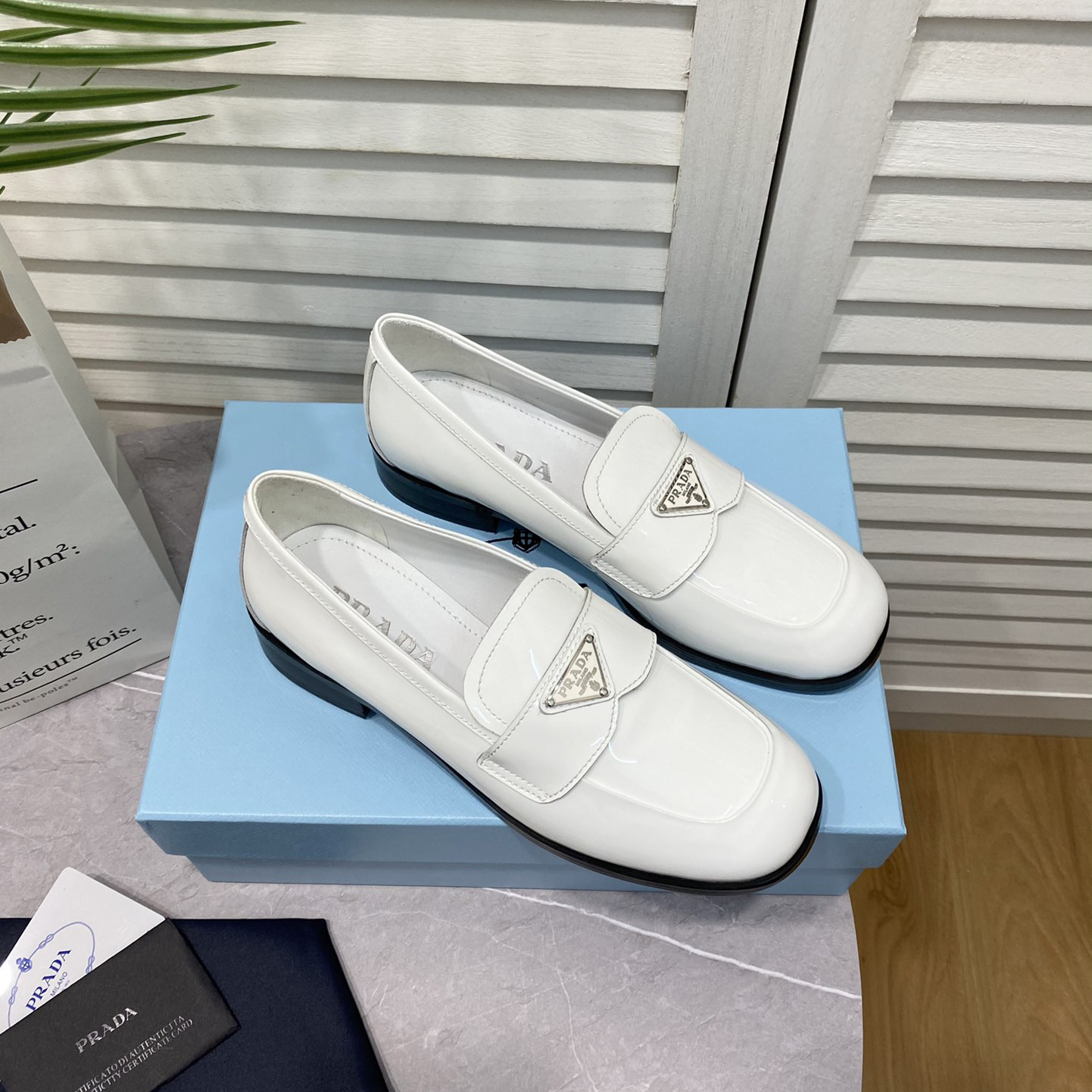 Prada Chocolate Brushed Leather Loafers - FashionPlug
