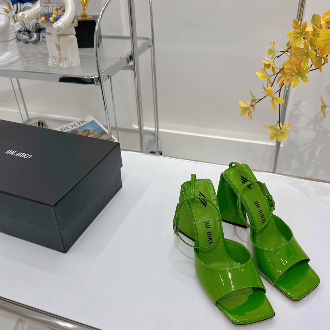 The Attico ''Piper'' Neon Emerald Sandal - FashionPlug