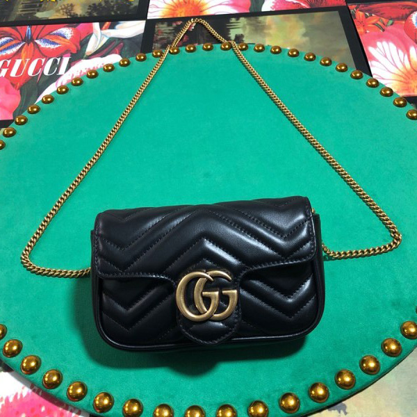 Gucci GG Marmont Matelassé Lather Super Mini Bag(16.5-10.2-5.1cm) - FashionPlug