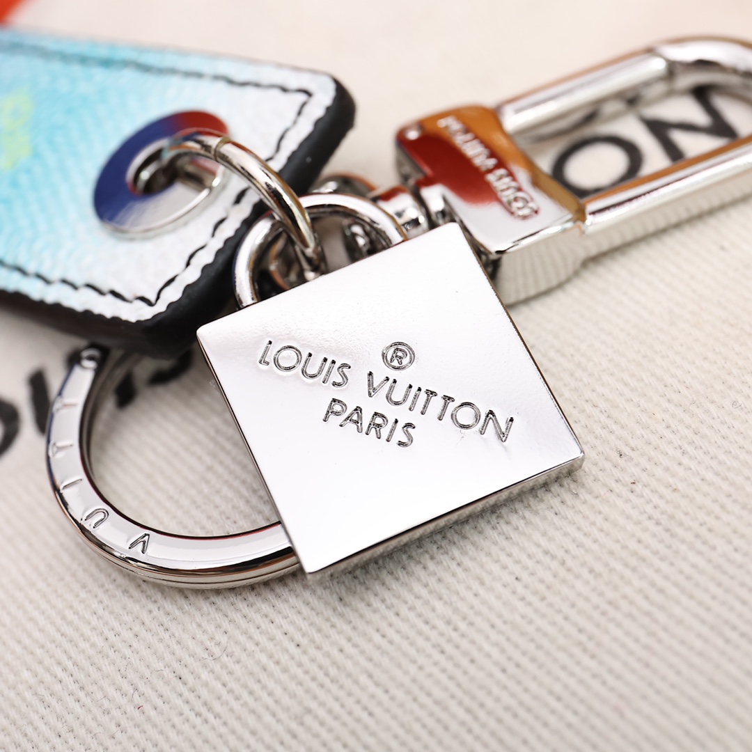 Louis Vuitton Damier Stripes Tab Bag Charm And Key Holder    M00735 - FashionPlug