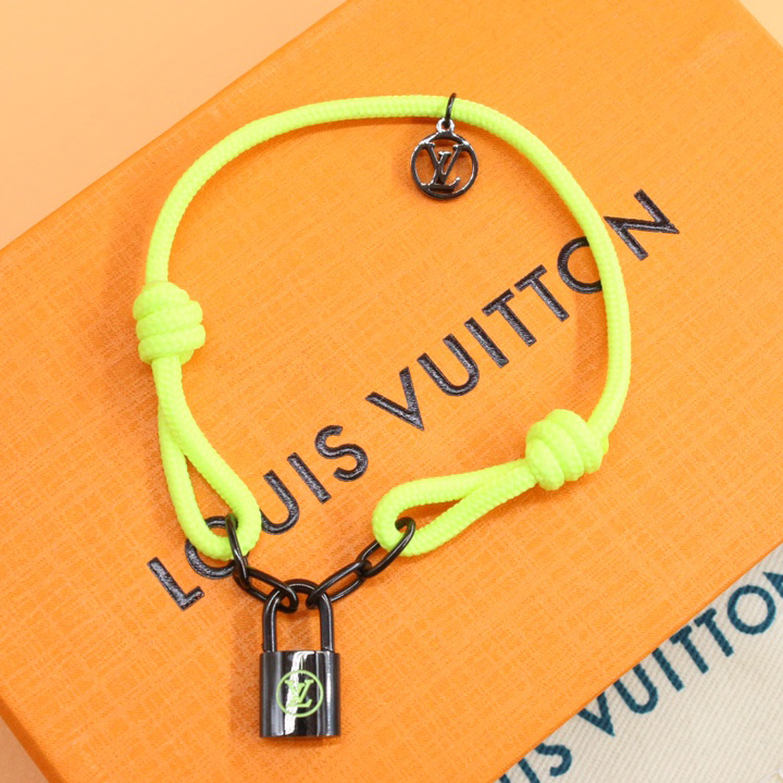 Louis Vuitton Silver Lockit X Virgil Abloh Bracelet, Black Titanium     Q05268 - FashionPlug