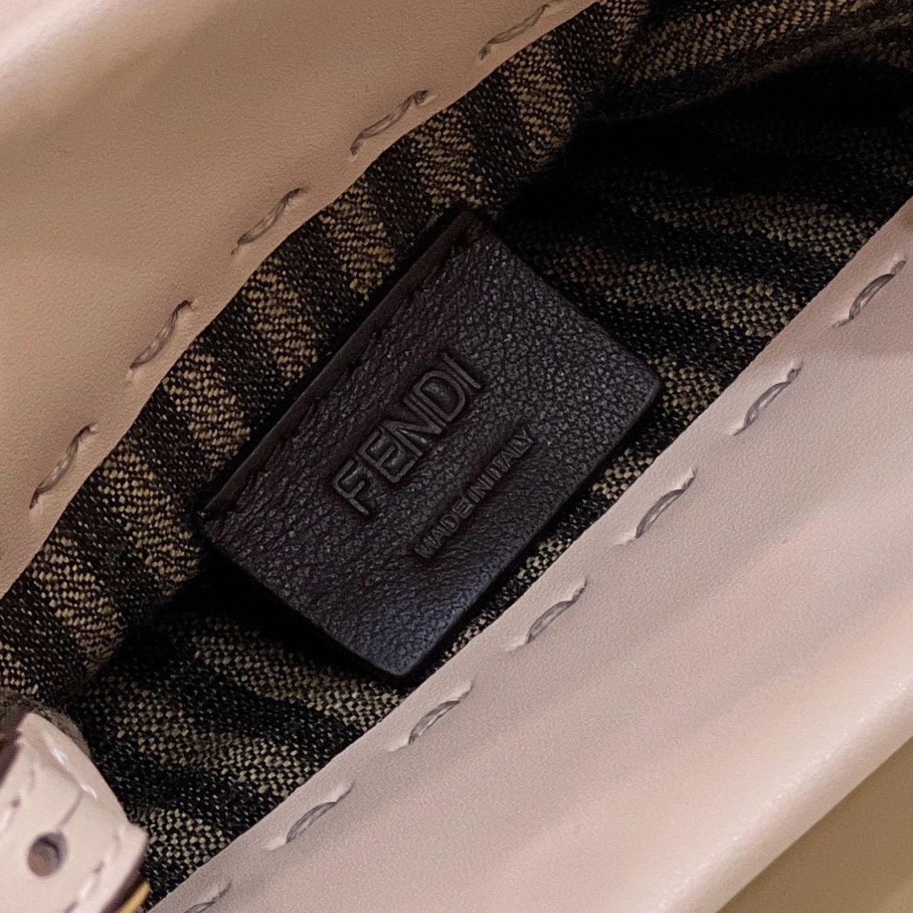 Fendi Mini Sunshine Shopper Bag In Pale Pink Leather(13-18-6.5CM) - FashionPlug