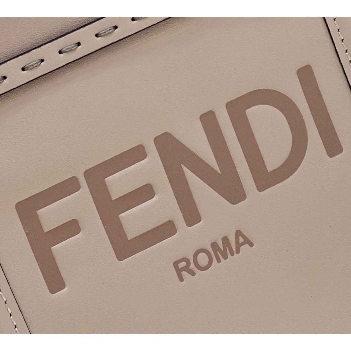 Fendi Mini Sunshine Shopper Bag In Pale Pink Leather(13-18-6.5CM) - FashionPlug