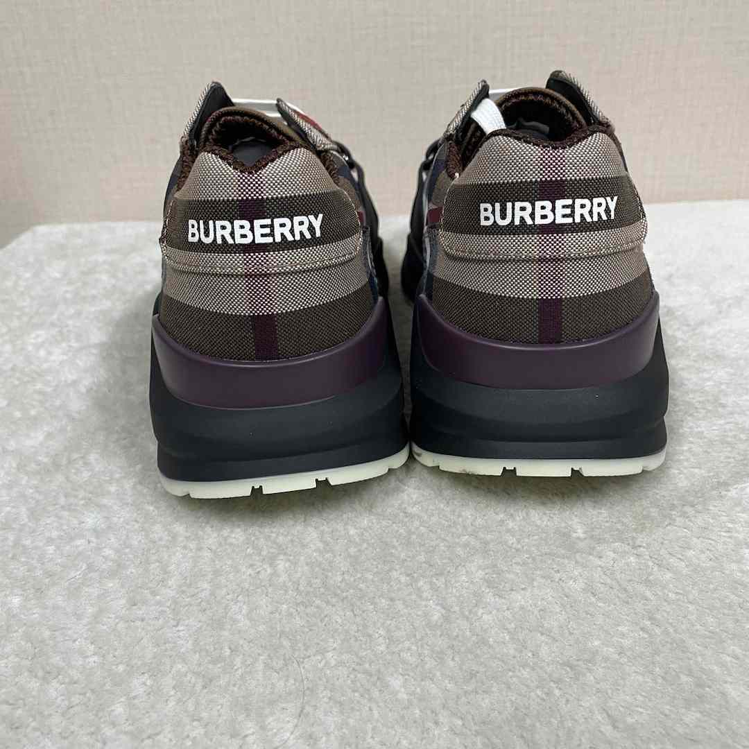 Burberry Check Cotton Sneakers - FashionPlug