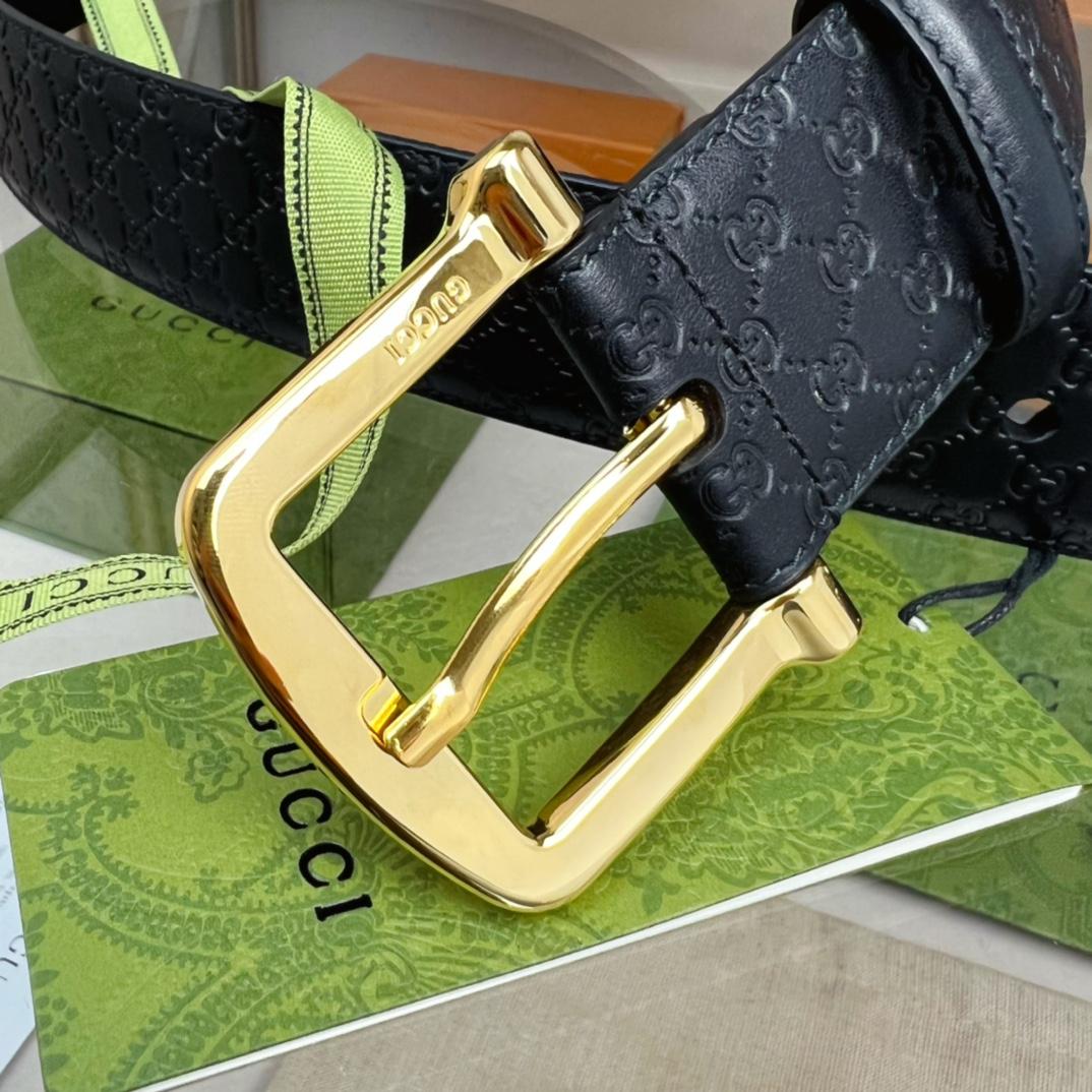 Gucci Belt With Square Buckle - FashionPlug