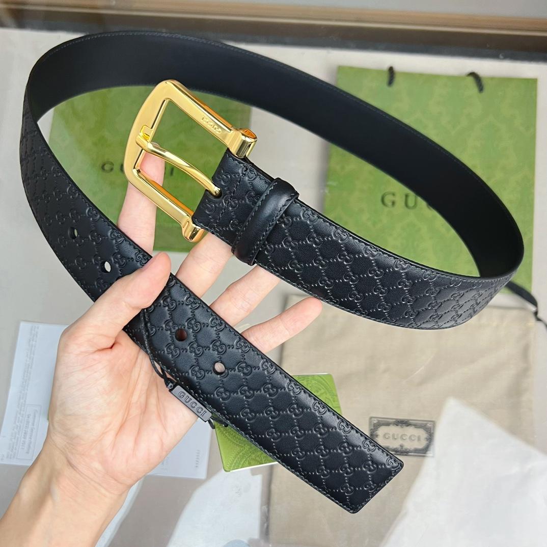 Gucci Belt With Square Buckle - FashionPlug
