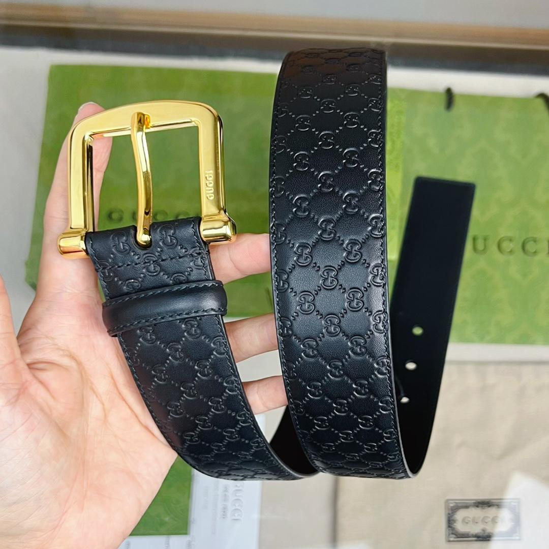 Gucci Belt With Square Buckle - FashionPlug