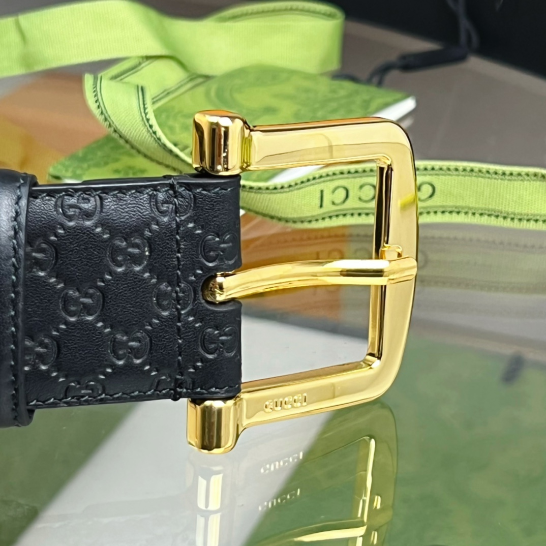 Gucci Belt With Square Buckle - FashionPlug