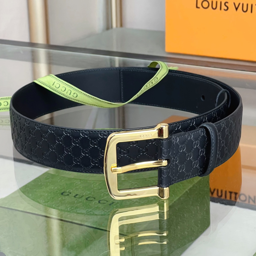 Gucci Belt With Square Buckle - FashionPlug
